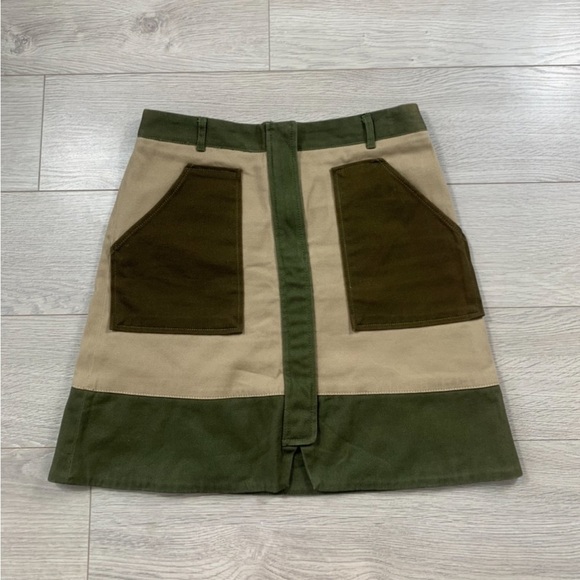 Anthropologie Holding Horses Army Green Utility Skirt - Picture 3 of 11
